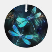 Meer gloeiende libellen glas ornament (Achterkant)