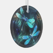 Meer gloeiende libellen glas ornament (Voorkant Rechts)