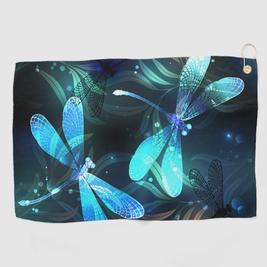 Meer gloeiende libellen golfhanddoek (Horizontaal)