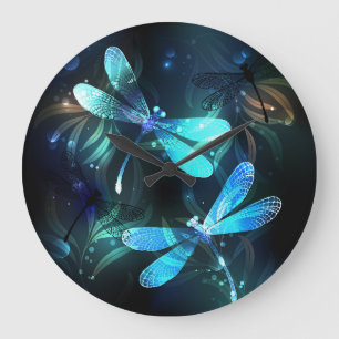 Meer gloeiende libellen grote klok