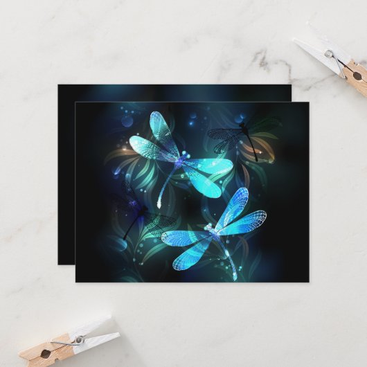Meer gloeiende libellen kaart (Voorkant / Achterkant in situ)