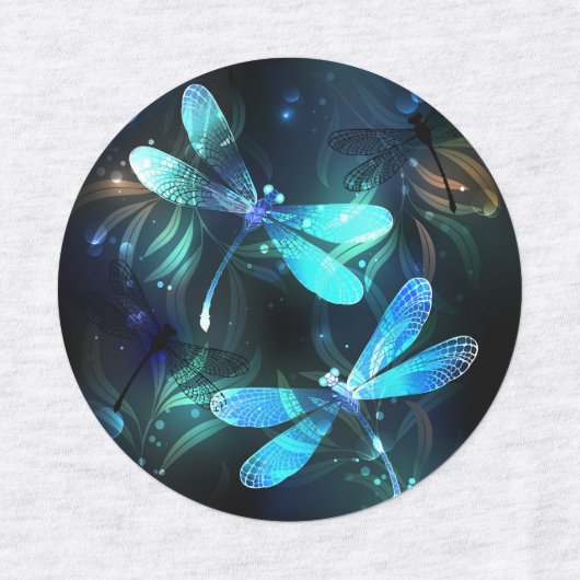 Meer gloeiende libellen labels (Design 1)