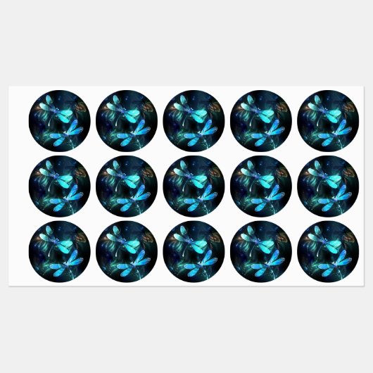 Meer gloeiende libellen labels (Vel)