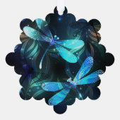 Meer gloeiende libellen ornament kaart (Achterkant)
