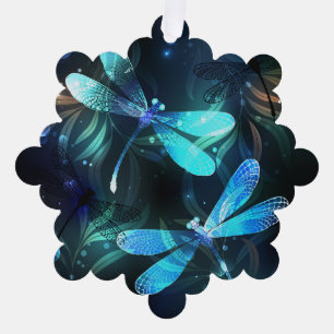Meer gloeiende libellen ornament kaart
