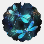 Meer gloeiende libellen ornament kaart (Achterkant)