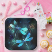 Meer gloeiende libellen papieren bordje (Feest)