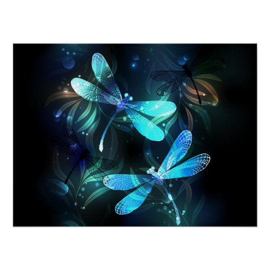 Meer gloeiende libellen perfect poster (Voorkant)
