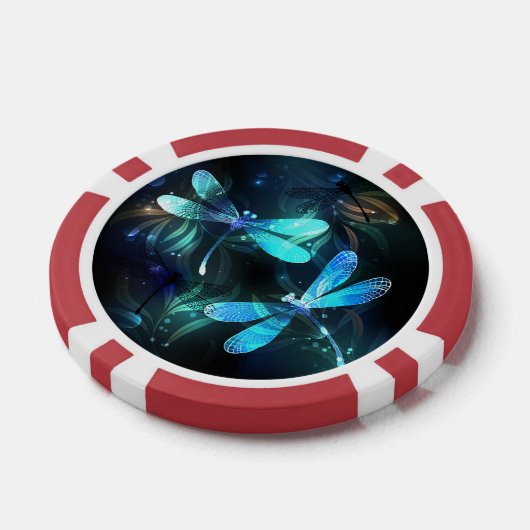 Meer gloeiende libellen poker chips (Enkel)