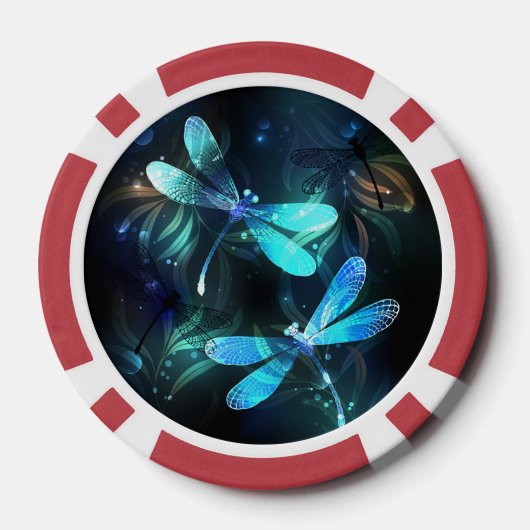 Meer gloeiende libellen poker chips (Achterkant)