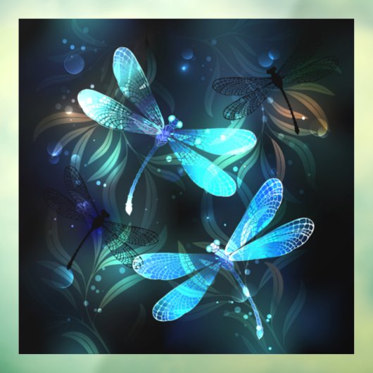 Meer gloeiende libellen raamsticker (Vel 3)