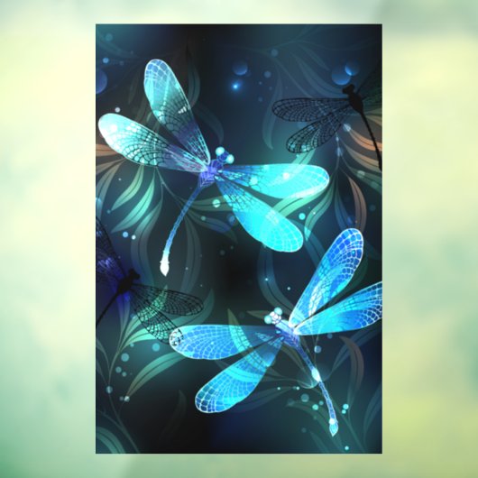 Meer gloeiende libellen raamsticker (Vel 3)