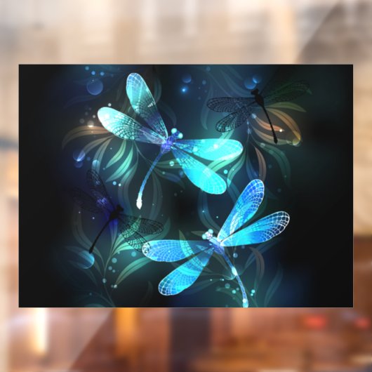 Meer gloeiende libellen raamsticker (Vel 2)