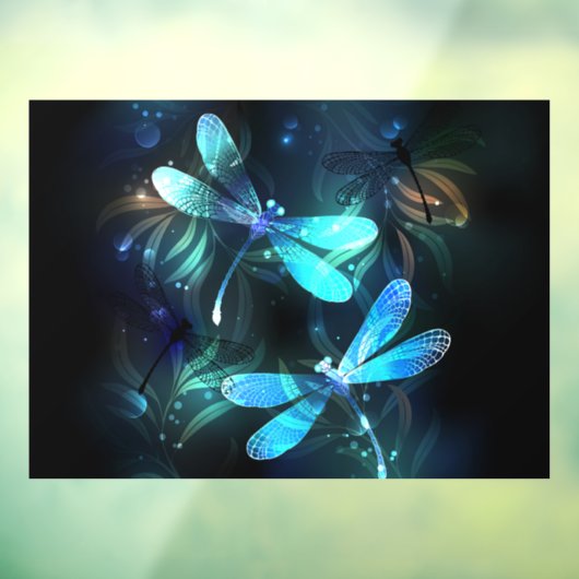 Meer gloeiende libellen raamsticker (Vel 3)