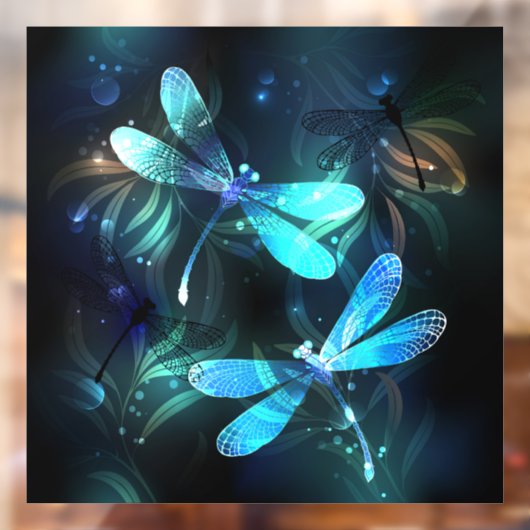 Meer gloeiende libellen raamsticker (Vel 2)