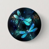 Meer gloeiende libellen ronde button 5,7 cm (Voorkant)