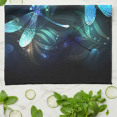 Meer gloeiende libellen theedoek (Gevouwen)