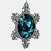 Meer gloeiende libellen tin sneeuwvlok ornament (Links)