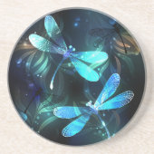 Meer gloeiende libellen zandsteen onderzetter (Voorkant)