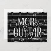 Meer Guitar Chalkboard - Black White Music Briefkaart (Voorkant / Achterkant)