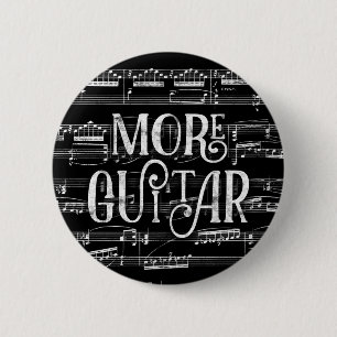 Meer Guitar Chalkboard - Black White Music Ronde Button 5,7 Cm