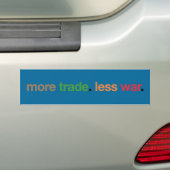 Meer handel. Minder oorlog. Bumpersticker (Op auto)