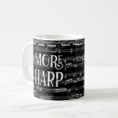 Meer Harp Chalkboard - Black White Music Koffiemok (Voorkant links)