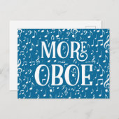 Meer hobo - Blauwe Witte Muziek Briefkaart (Voorkant / Achterkant)