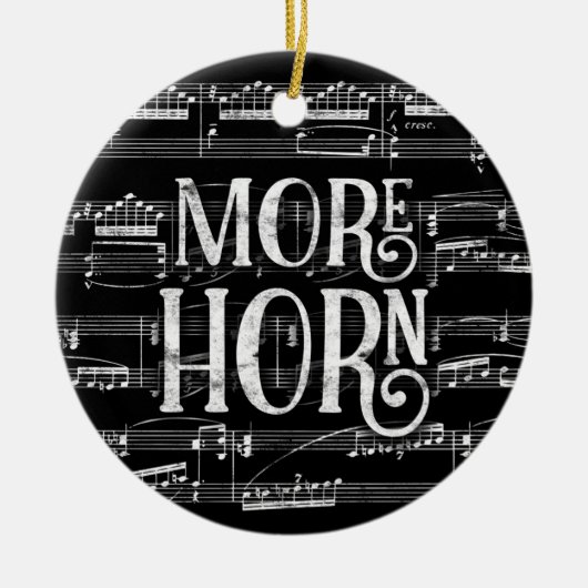 Meer Horn Chalkboard - Black White Music Keramisch Ornament (Voorkant)