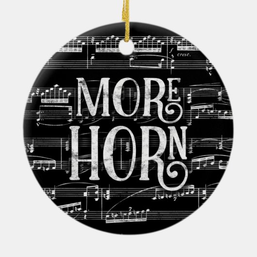 Meer Horn Chalkboard - Black White Music Keramisch Ornament (Achterkant)