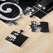 Meer Horn Chalkboard - Black White Music Legpuzzel (Zijkant)