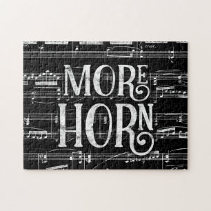 Meer Horn Chalkboard - Black White Music Legpuzzel