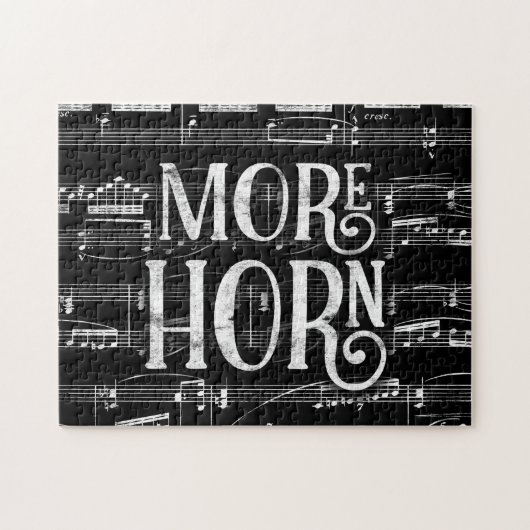 Meer Horn Chalkboard - Black White Music Legpuzzel (Horizontaal)