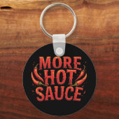 Meer Hot Sauce Spicy Chili Food Lover Sleutelhanger (Voorkant)