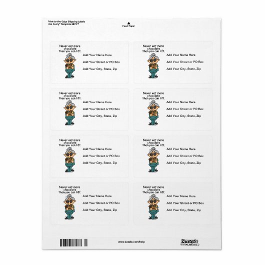 Meer Humor van de Chocolade Etiket (Full Sheet)