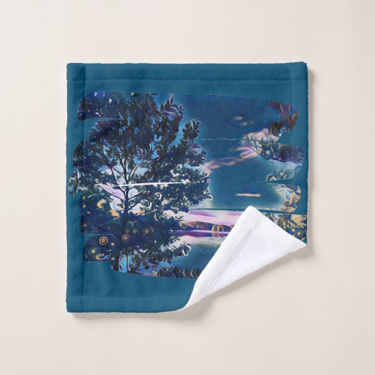 meer in blauw bad handdoek (Wasdoekje)