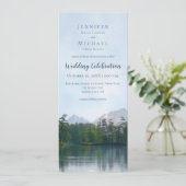 Meer in de bergen rustieke natuur bruiloft kaart (Staand voorkant)