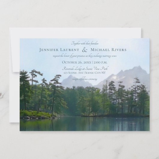 Meer in de bergen rustieke natuur liefhebbers brui kaart (Voorkant)