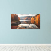 Meer in de herfst canvas afdruk (Insitu (Houten vloer))