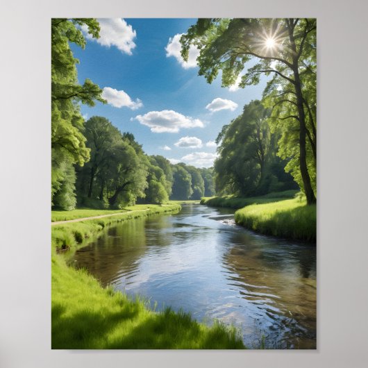 Meer in het bos poster (Voorkant)