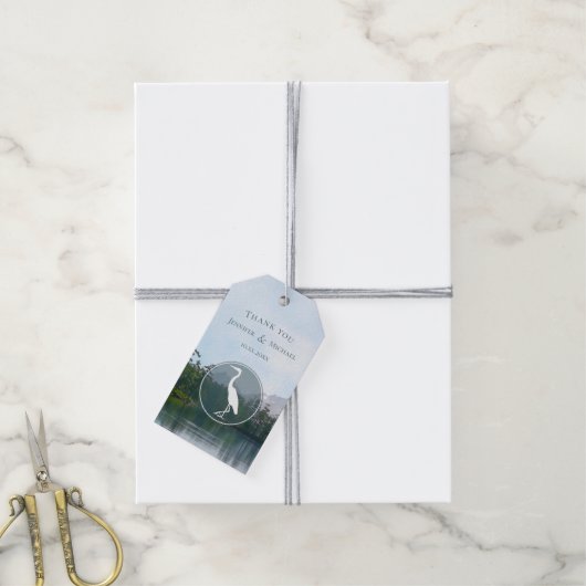 Meer in het gebergte rustieke natuur liefhebbers h cadeaulabel (Met Touw)