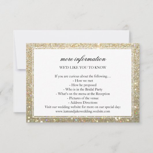 Meer Info Trouwkaart - Goud Glit Fab Omlijst Kaart (Voorkant)