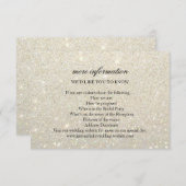 Meer info-trouwkaart - White Gold Glit Fab Informatiekaartje (Voorkant / Achterkant)