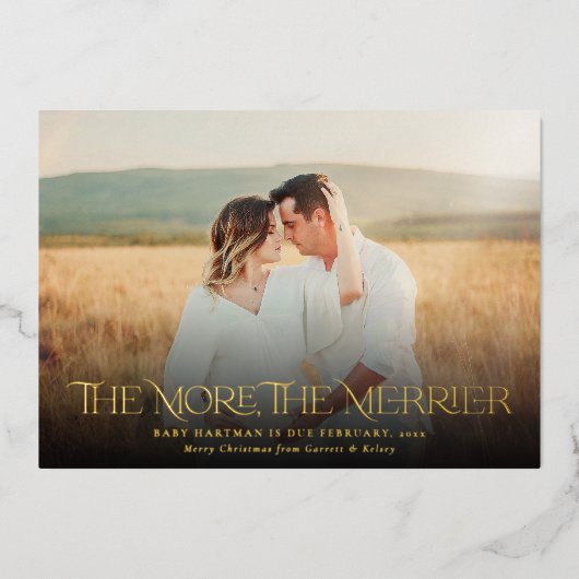 Meer informatie over de foto van zwangerschap folie feestdagenkaart (Voorkant)