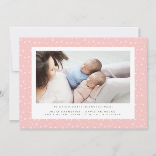 Meer informatie over de geboorte van Merrier Twin  Aankondiging (Achterkant)