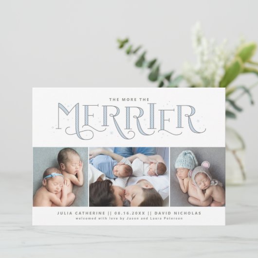 Meer informatie over de geboorte van Merrier Twin  Aankondiging (Staand voorkant)