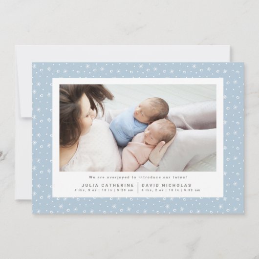 Meer informatie over de geboorte van Merrier Twin Aankondiging (Achterkant)