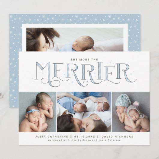 Meer informatie over de geboorte van Merrier Twin Aankondiging (Voorkant / Achterkant)