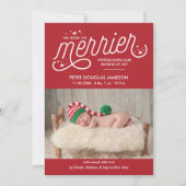 Meer informatie over de Merrier Christmas Birth Feestdagenkaart (Voorkant)