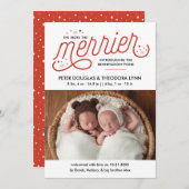 Meer informatie over de Merrier-kersttweeling Feestdagenkaart (Voorkant / Achterkant)